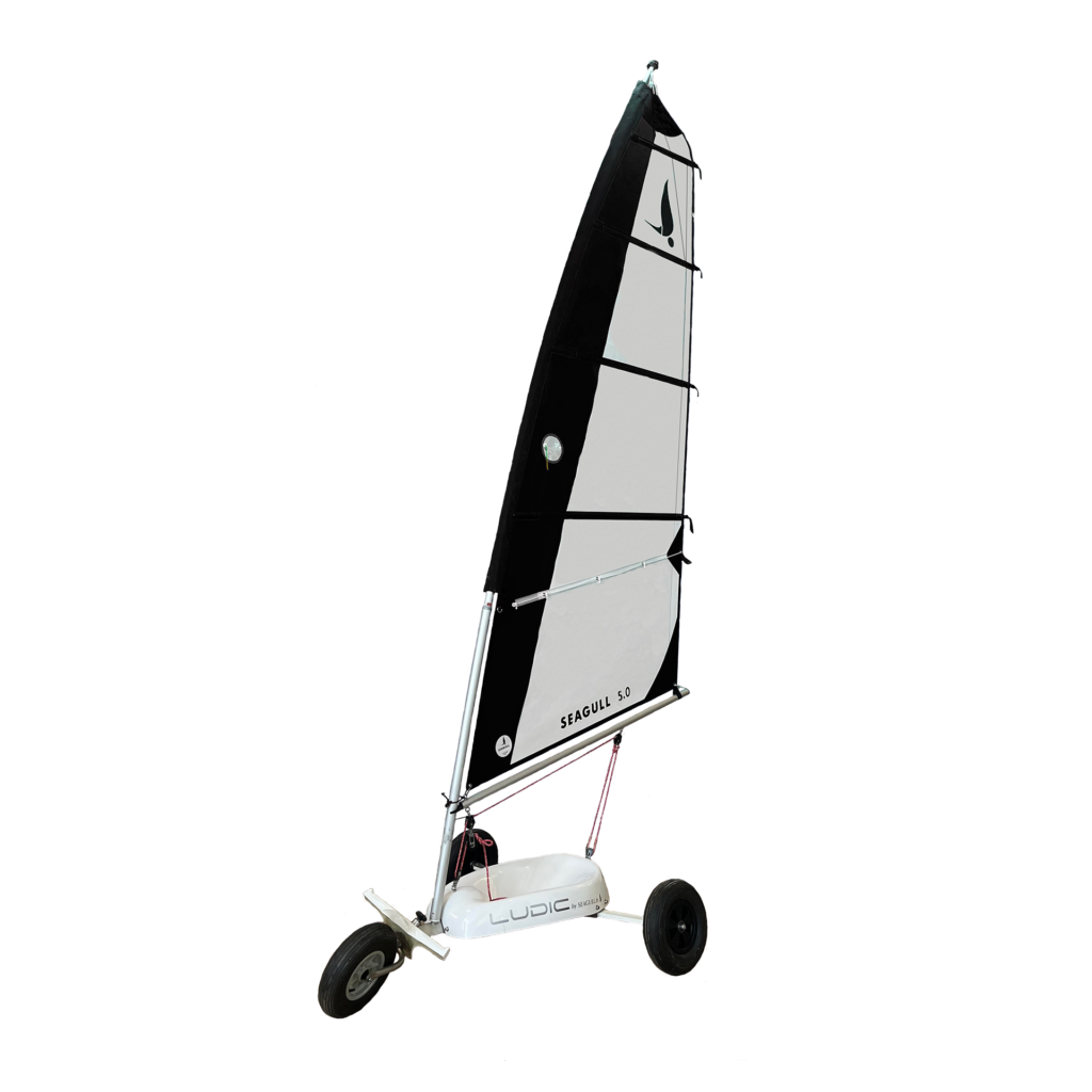 Char à voile Ludic Seagull avec voile noir et blanche