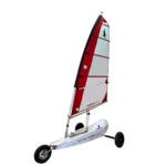 Char à voile MaxiMom Seagull voile rouge et blanc 5m2