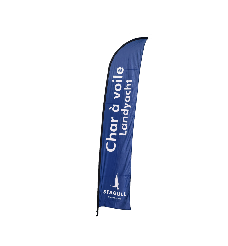 Beach Flag Char à voile Bleu avec sa canne