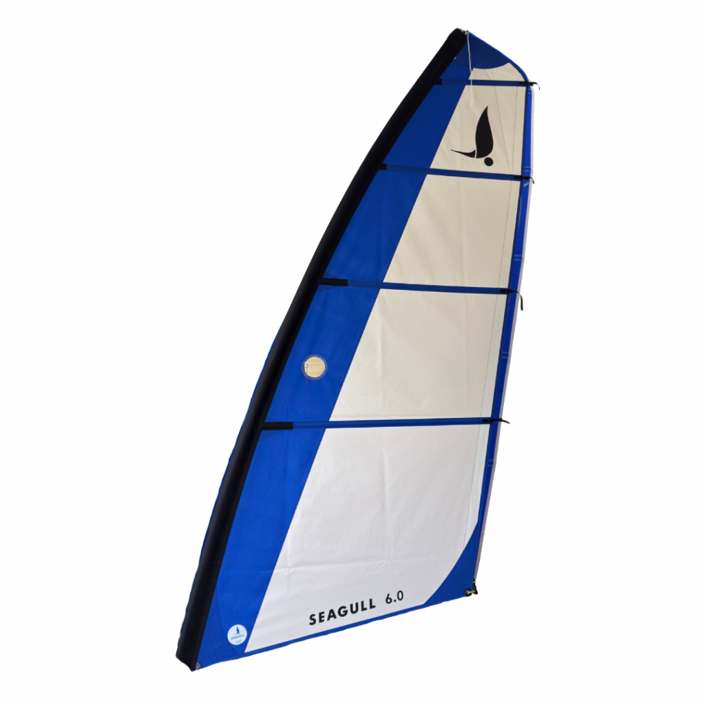 Voile 6.0 m² dacron sans ris BLANC/BLEU